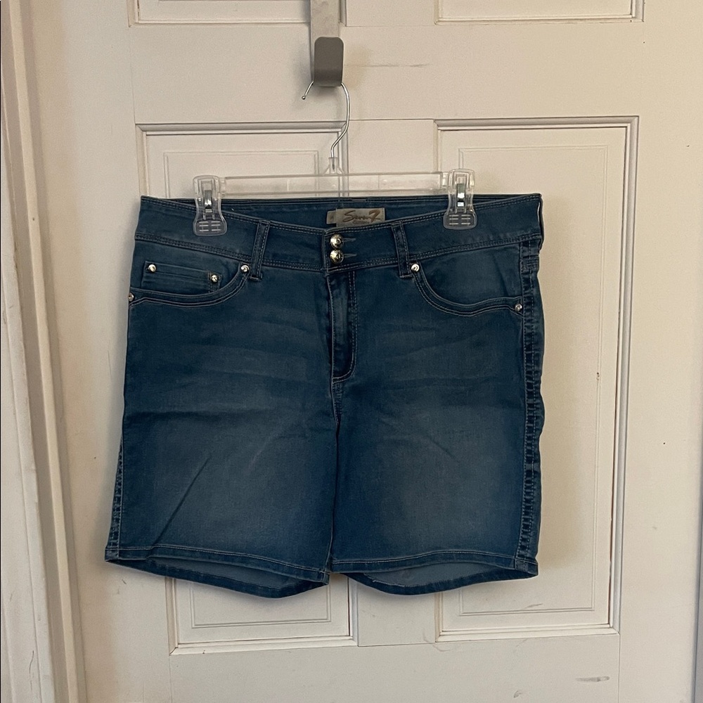 Seven7 Dark Blue Denim Jean Shorts